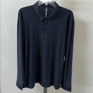 NWOT Vuori Long Sleeve Strato Tech Polo Shirt Charcoal Heather Gray XL